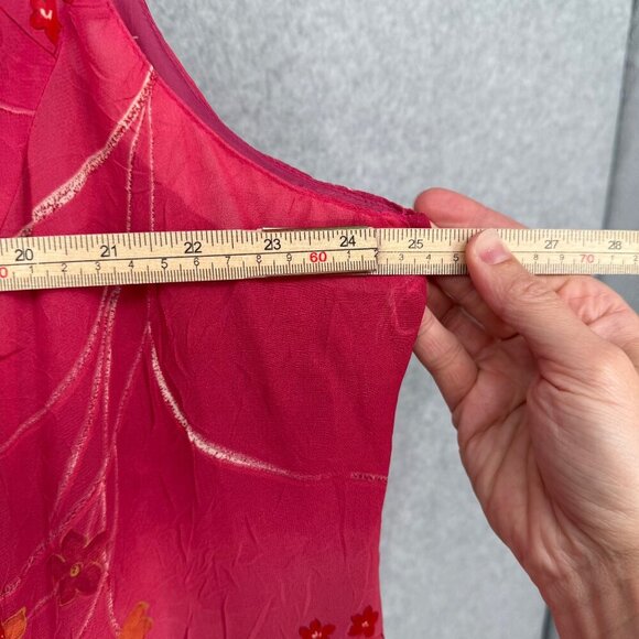 Halmode Plus Womens VTG Floral Maxi Dress Size 22W Pink Crinkle Wide Strap EUC - Picture 13 of 13